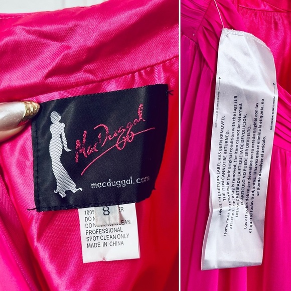 Mac Duggal Indy 6711 Gown 8 Hot Pink Ruffle Corset Back Evening Dress Formal - Picture 8 of 12